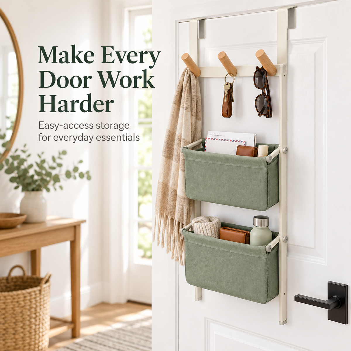 Over Door Organizer with Fabric Pockets