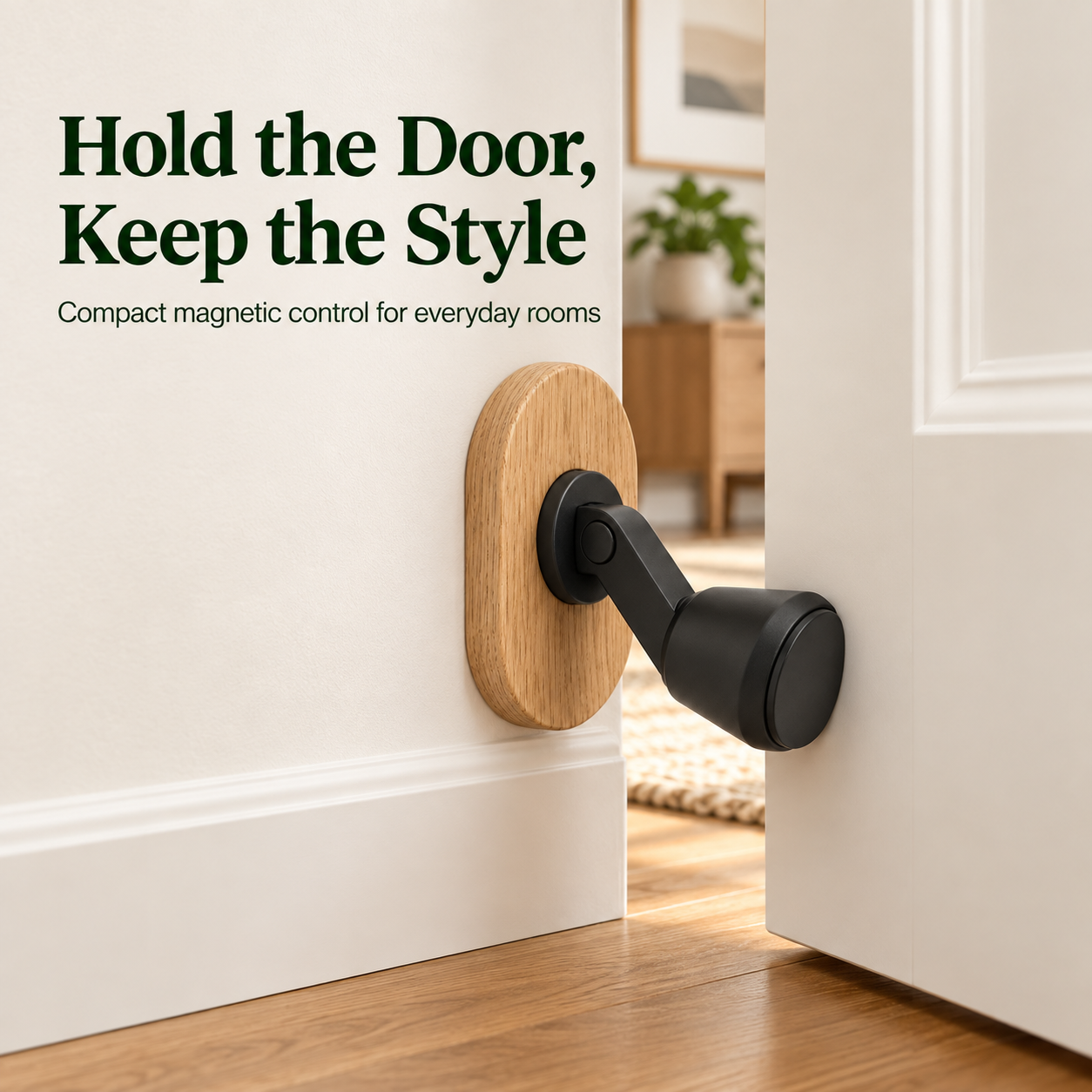 Oak Magnetic Door Holder