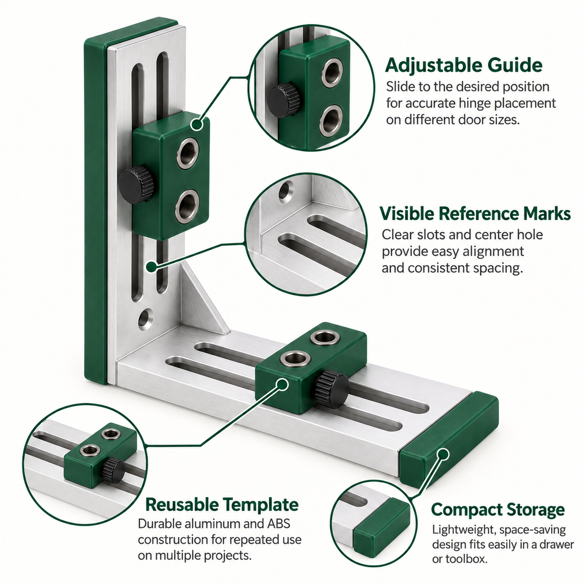 Adjustable Hinge Positioning Template