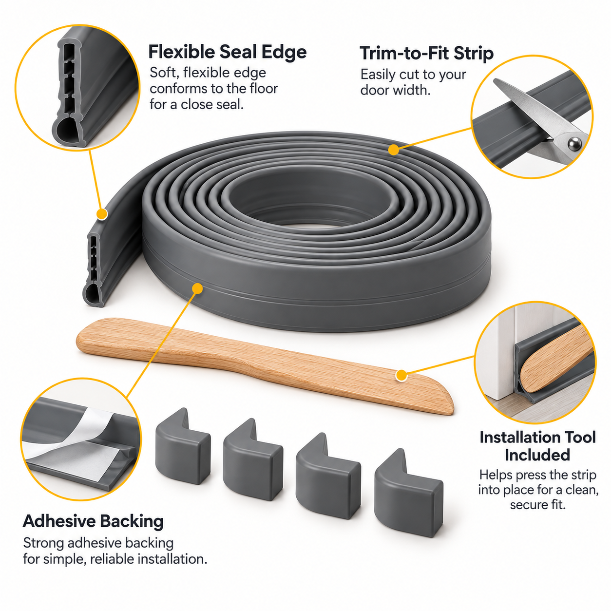 Door Bottom Sealing Strip Kit