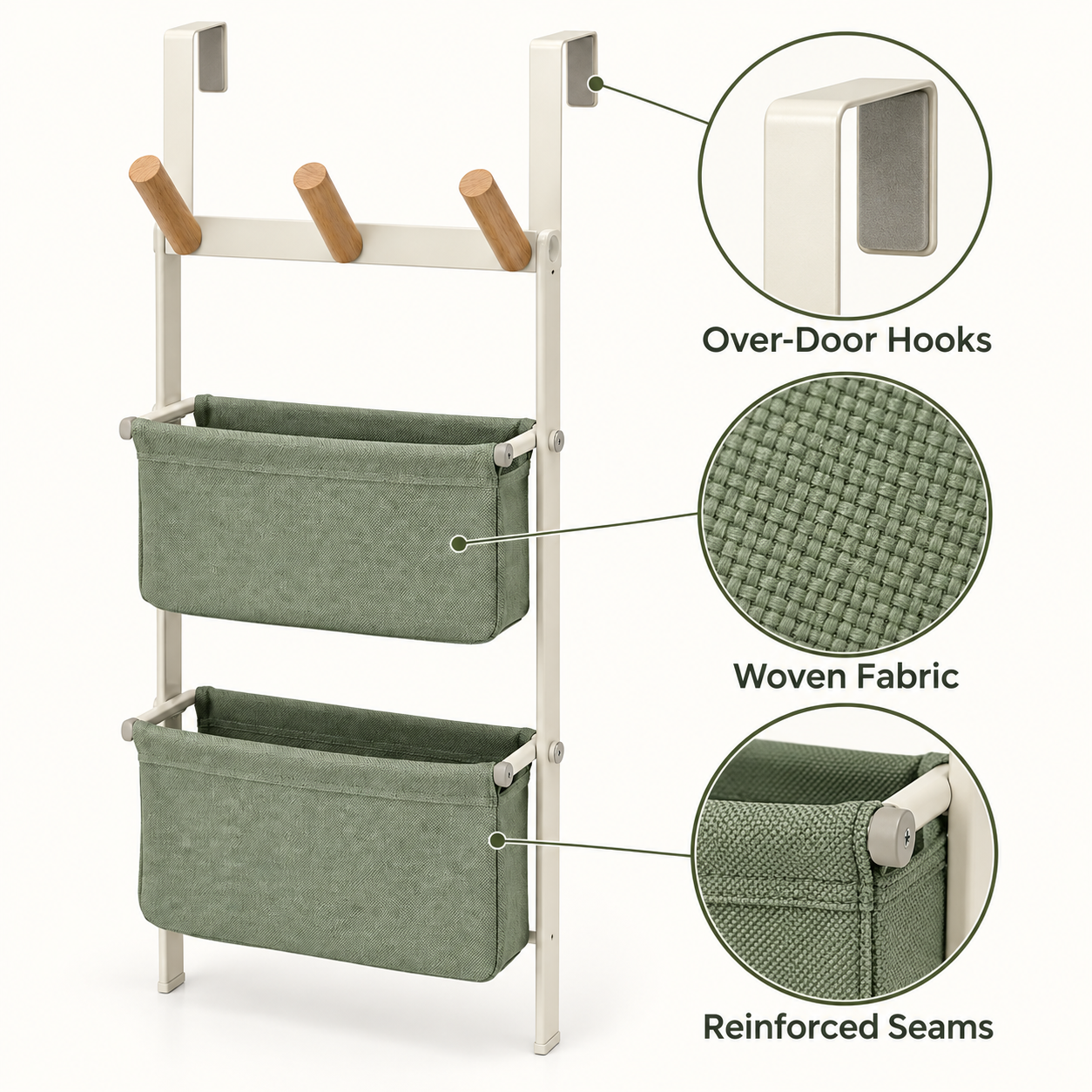 Over Door Organizer with Fabric Pockets